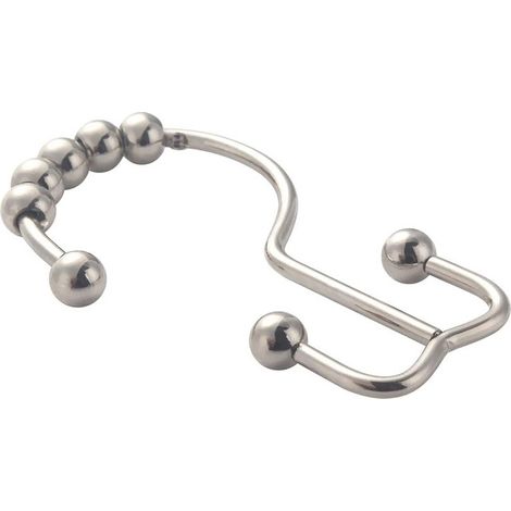 12 piècesCrochets pour rideau de douche Crochets double-face, Nickel