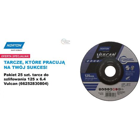 Norton Disc.Vulcan 125 x 6.4 A30P FÜR Metall /25 Stück.