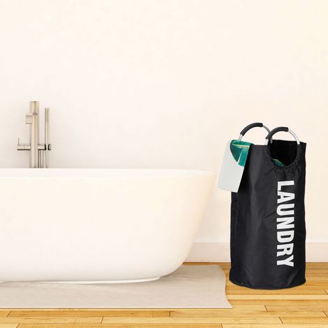 Cesta de ropa plegable con asa