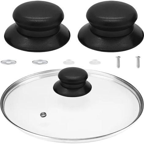 Boutons rechange couvercle casserole - 2 pcs, Boutons facile installation pour couvercle casserole - Incolore