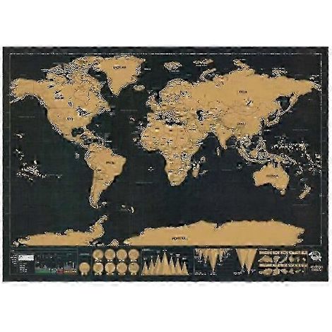 Carte du monde à gratter Black Luxury Edition 82,5 x 59,4 cm NEUVE z