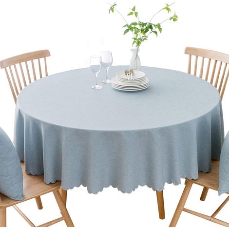 Nappe ronde imperméable et antitache 180cm Bleu clair
