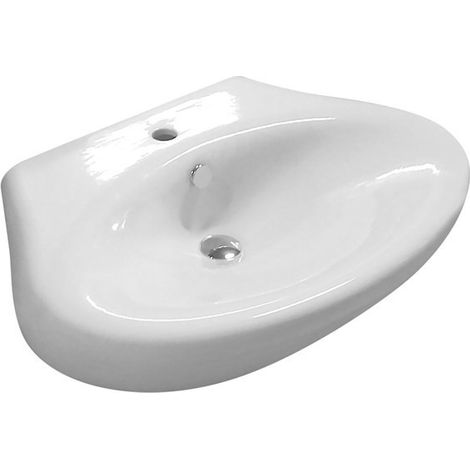 Lavabo TOUCH 70x49,5xh16,5 cm di Lunghezza d'Appoggio o Sospeso a Parete - Ceramica Bianca (1/3)