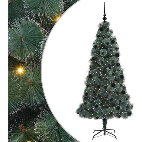 Arbre de Noël  Sapin de Noël artificiel pré-éclairé avec ensemble de boules (1/5)