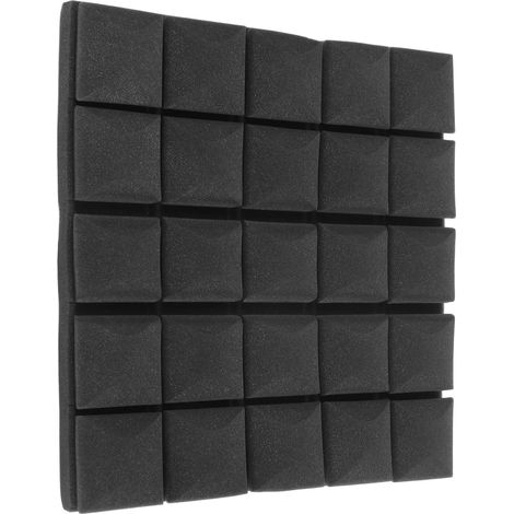Panneau acoustique mousse absorption son haute densité PU ignifuge 50x50x5cm pour studio enregistrement home cinema bureau (1/5)