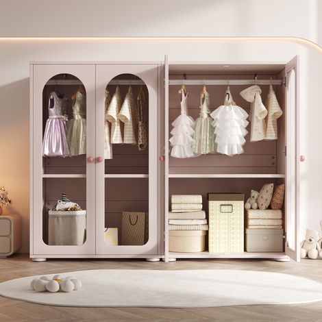 Set 2 armadi cameretta con ante acriliche 80x50x120 cm OKMYHOME (1/5)