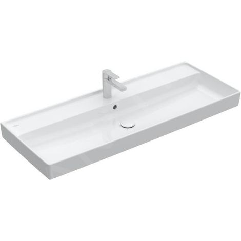 Vasque de meuble VB Collaro 1200x470mm rectangulaire 1HL. avec lavabo intégré. Stone White cplus (1/5)