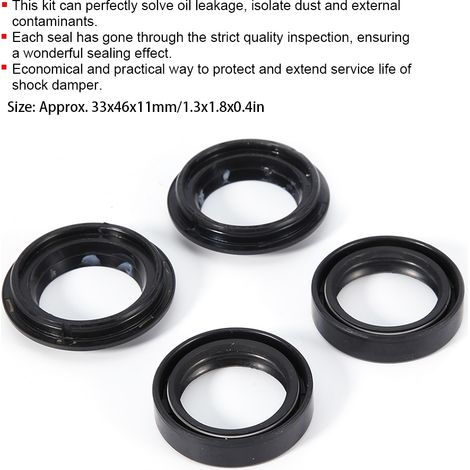 Kit de joints d'étanchéité de fourche d'amortisseur avant, soufflets anti-poussière et racleurs pour Honda CB400 (33 x 46 x 11 mm). (1/5)