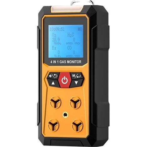 Détecteur de gaz SW-7500A, appareil 4 en 1 pour l'oxygène, le sulfure d'hydrogène, le monoxyde de carbone, les gaz combustibles O2, Ex H2S et CO, avec alarme (modèle phare SW-7500A)
