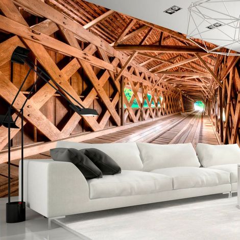 Papier peint Pont de bois - 250 x 175 cm