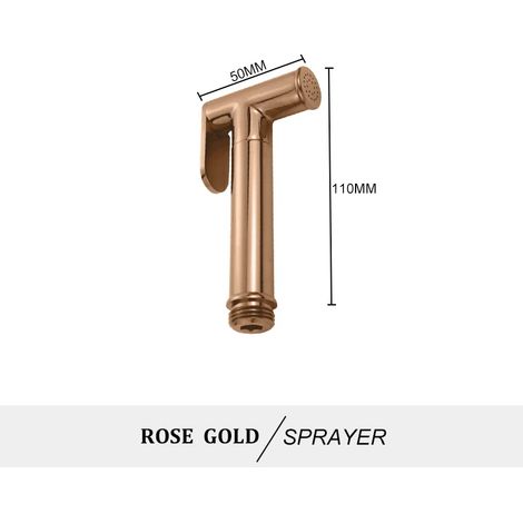 (Dépôt en or rose) Douchette WC portable en laiton, fixation murale, robinet bidet en or brossé, pommeau de douche autonettoyant (1/5)