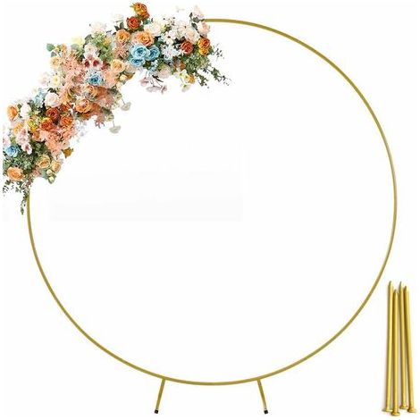 Dekorativer Türbogen für Hochzeit, rund, Durchmesser 2 m, goldene Farbe