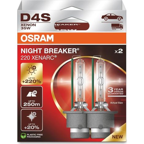2X AMPOULES XÉNON D4S OSRAM NIGHT BREAKER LASER 66440XN2-2HB (NEXT GEN) XENARC - 35W +220% GARANTIE 3ANS (1/5)