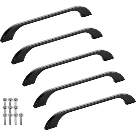 SOTECH Möbelgriff Bügelgriff Blackline XIII schwarz matt  Schubladengriff Schrankgriff inkl. Schrauben - Bohrlochabstand (BA) 160 mm, 5 Stück