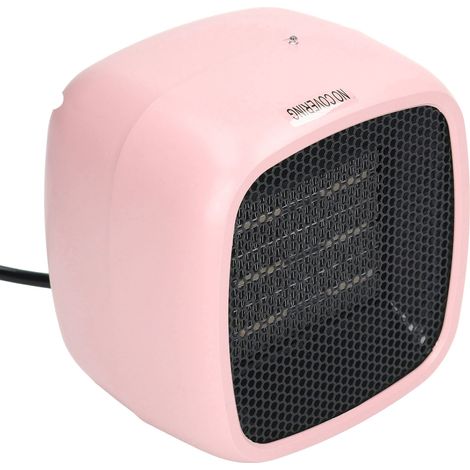 Chauffage d'appoint électrique de bureau avec ventilateur et protection contre la surchauffe, technologie PTC, en céramique, rose, pour la maison et le bureau. Prise UE 220 V. (1/5)