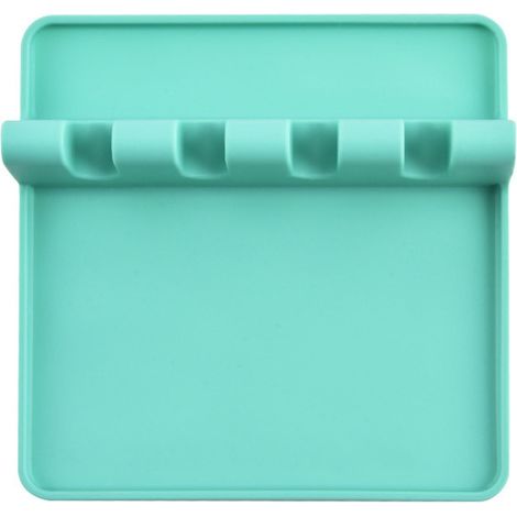 Spoon Rest - Silicone Drip Pad Spoon Rest For Stove Top And Kitchen Counter - 4-Slot Utensil Holder - 13.5 X 13.5 Cm (1/3)