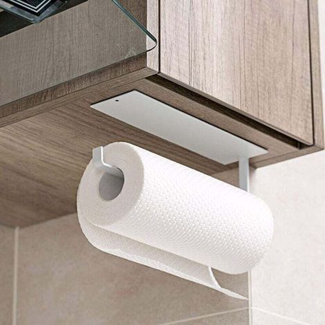 Enowelir Porte Essuie-Tout Adhésif Mural Dérouleur pour Cuisine Salle de Bain Rangement Pratique (1/4)