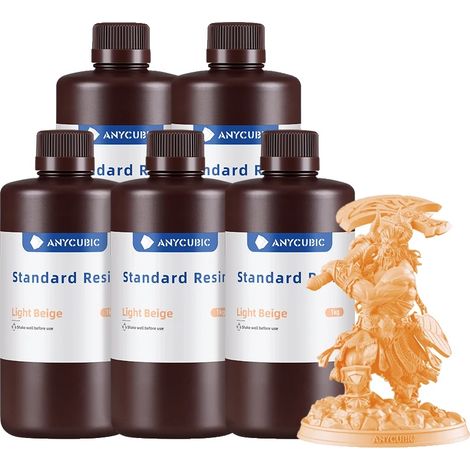 Resina para impresión 3D, viscosidad media, curado rápido, 5 kg - Beige claro (1/2)