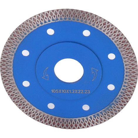 Disque diamant ultra fin 4 pouces pour coupe porcelaine, granit, marbre, céramique, avec flasque et ondulé, lot de 4 (1/5)