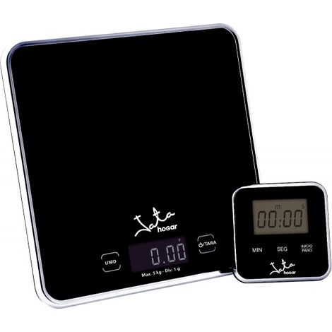 JATA balanza 5 kg 1 gr &43 temporizador 730 , Balanza 5 kg 1 gr &43 temporizador 730Báscula elesctrónica de cocinaCapacidad máxima de 5 kg y precisión de 2 gramoVisualizado