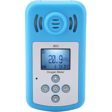 Tragbarer Gaskonzentrationsdetektor (O2) 803 Digitalanzeige-Gasdetektor in blauer Farbe 10℃50℃