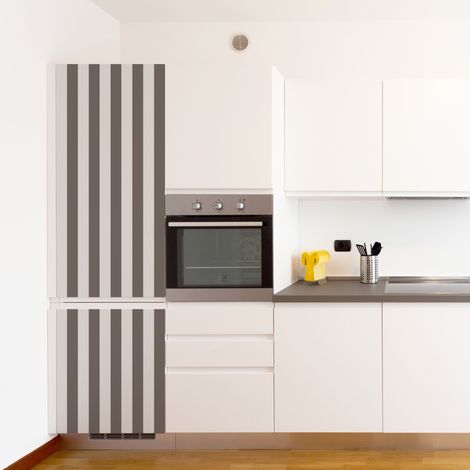 Sticker réfrigérateur et lave vaisselle, rayure taupe, tendance, 180 cm X 59,5 cm (1/5)