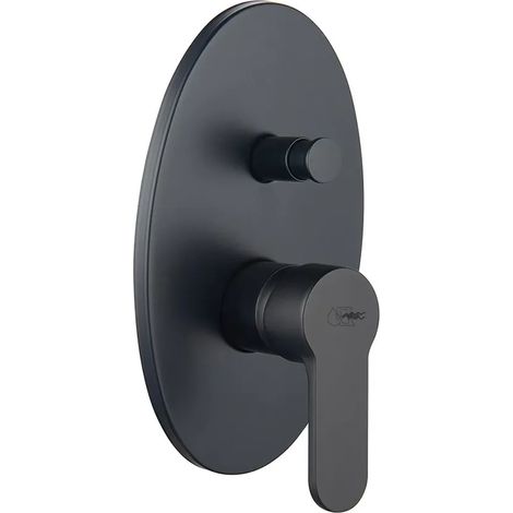 Miscelatore doccia incasso con deviatore nero opaco serie Paco (1/2)