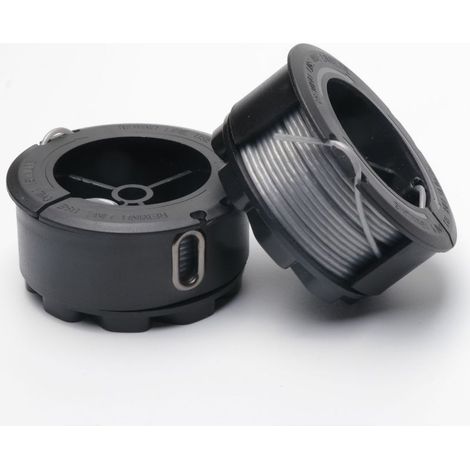 2-piece spool of trimmer line for BOSCH UniversalGrassCut 18 18-26 18-260 F016800570 with cover (1/5)