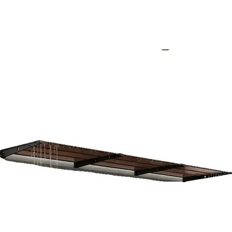 Marquesina para puerta, material de policarbonato, dimensiones 297,5 x 90 cm, montaje en pared, diseño resistente a la intemperie, protección UV. (1/5)