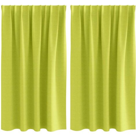 Maison Exclusive - Rideaux occultants avec anneaux 2 pcs Vert 140 x 140 cm