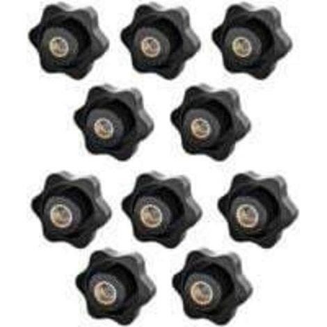 Bouton de Serrage M6, Ecrou Étoile, Écrou De Serrage M8, Bouton de Serrage à Filetage Moleté, Étoile Tête Écrous De Serrage Bouton, pour les Mécaniques,L'industrie,Mobilier,Équipements,10 Pac (1/4)