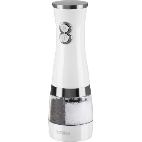 Tower T847004W Electric Duo Salt and Pepper Mill, White (1/5)
