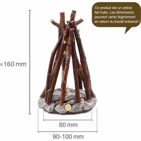 Lampe veilleuse LED effet feu de camp et branches petit modèle lumière chaude 3 modes réf 7170 11 × 11 × 17 cm 500 g – Livraison gratuite