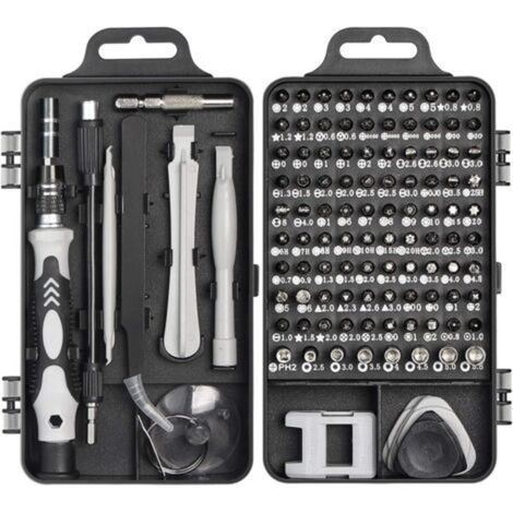 Kit Tournevis de Précision, Faireach Jeu de Tournevis Outils de Réparation Professionnel 115 en 1 Set Tournevis Magnétique Multi-fonction pour Iphone Laptop Mac Montre Jouets Bijoux Lunettes Appareil (1/5)