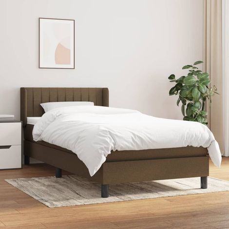 Sommier à lattes de lit avec matelas Marron foncé 90x190 cm (1/5)