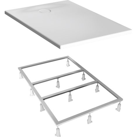 VitrA Receveur acrylique ultra-plat LEAF 120x80cm Blanc texturé, PN 24, classe C + set de pieds (1/5)