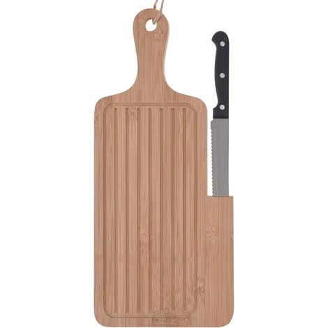 Tabla de cortar pan de bambú + cuchillo EXCELENTE MENAJE PARA EL HOGAR 128003 (1/5)