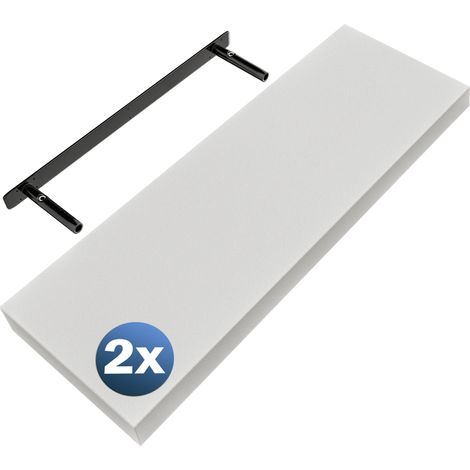 Set di 2 mensole sospese 70cm (de), Set of 2 Matt White (en)