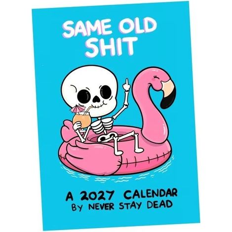 New Wall Calendar 2027 - Currently in production. A charming and adorable calendar with a skull and flamingo design.