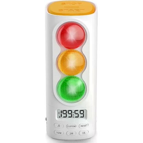 Intelligente Ampel mit visueller Zeitschaltuhr, Audio- und Digitalanzeige auf LCD-Display für Kinder, Klassenzimmer, Zuhause, Küche, Spiele – Countdown-Timer (1/4)