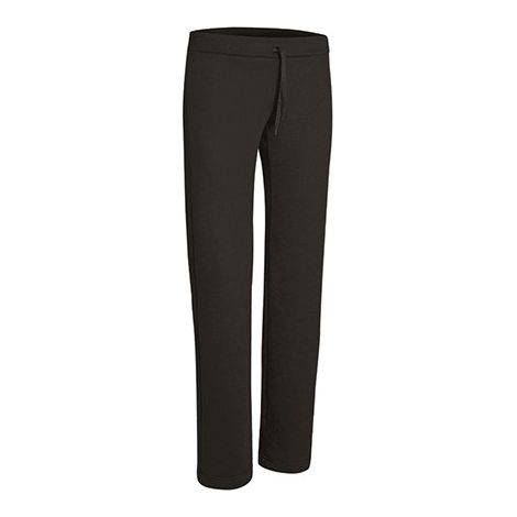 Pantalón deportivo largo para mujer, tipo chándal, en colores lisos,  tejido felpa de poliéster con tacto algodón VALENTO MEADOW XL Negro
