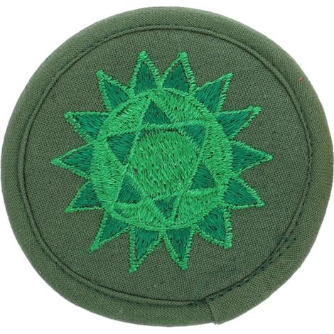 Tapis rond pour bol chantant avec broderie Coussin religieux pour méditation, yoga et rituel Léger Compact comme accessoire ou cadeau (1/5)