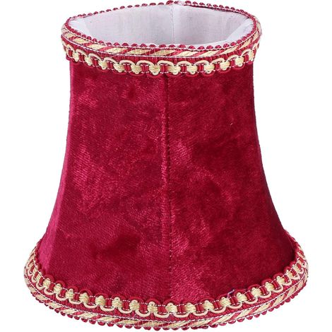 Abat-jour tissu clip E14 flanelle bleue/rouge applique murale bougie table