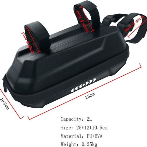 Sacoche pour trottinette électrique 2 L, sacoche avant étanche pour vélo et guidon, accessoire pièces détachées, scooter (1/5)