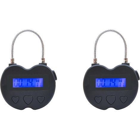 2x Cadenas électronique de voyage avec minuterie intelligente, affichage LCD, rechargeable par USB (1/5)