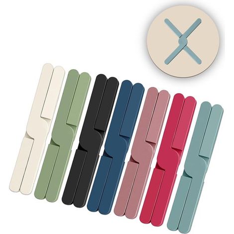 Ensemble de 7 dessous de plat pliables et résistants à la chaleur – Dessous de plat – Sets de table – Antidérapants – Pour casseroles et poêles chaudes – Silicone – Multicolores (1/5)