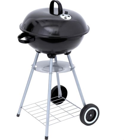 Tragbarer Holzkohlegrill mit Doppelgrillrost, 44 cm Durchmesser, Schwarz - ANDERE (1/4)