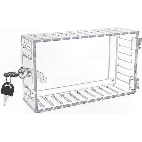 Grand boîtier de verrouillage thermostat transparent avec clé, cache mural universel pour thermostats 17,8 x 11,4 cm ou moins (1/5)