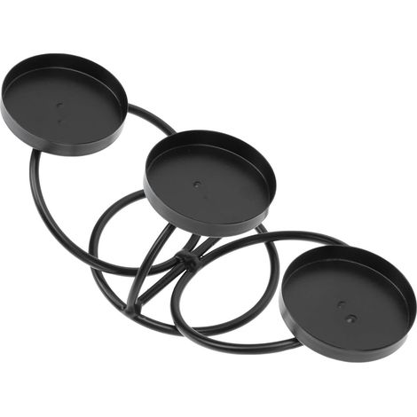 Chandelier en Fer Forgé Noir à 3 Branches Réutilisable, Bougeoir Chic et Décoratif pour Décoration de Fête ou Anniversaire à Domicile (1/5)