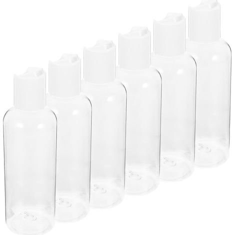 Lot de 6 Flacons de Voyage 100ml en Plastique Transparent Bouchon à Vis, Bouteilles de Stockage pour Liquide pour Shampoing et Lotion en Déplacement (1/5)